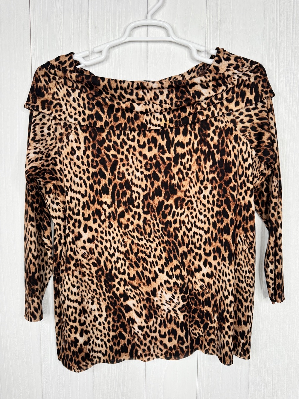 Chico's Leopard Print Cowl Neck Blouse Top Size 16 (XL)
